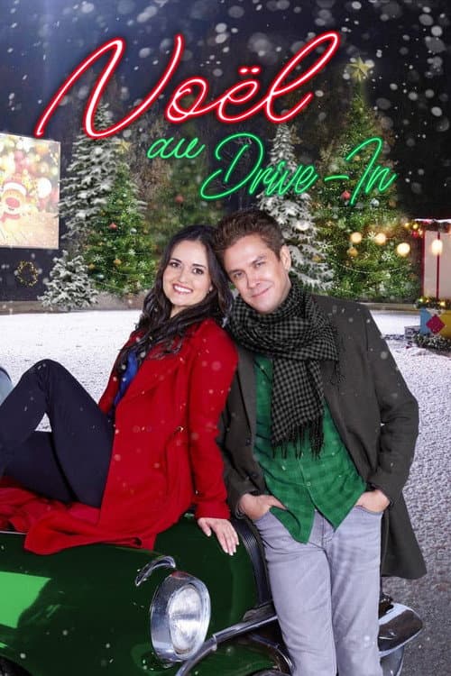 Affiche de Noël au drive-in